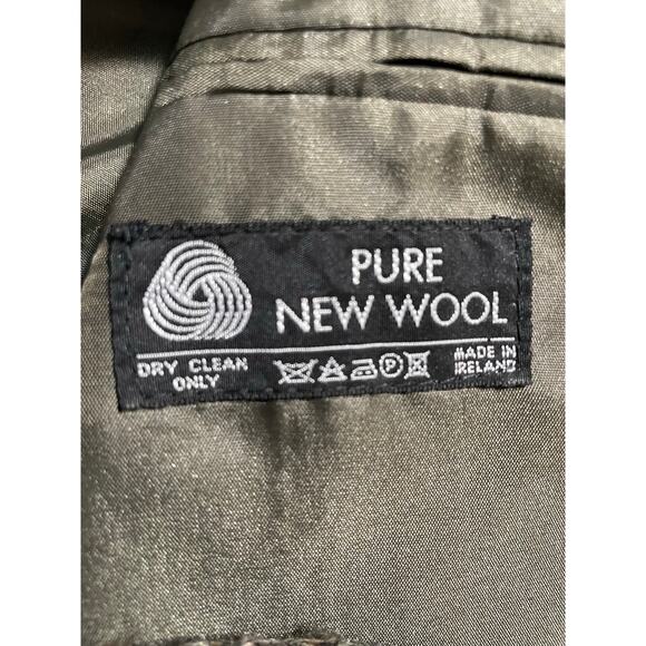 EUC - Vintage Donegal II Irish Wool Moss Herringbone Tweed Blazer - Picture 5 of 7